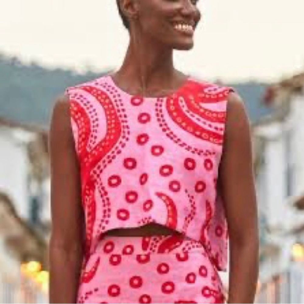 BNWT Farm Rio Octocool Sleeveless Open Back Crop Top